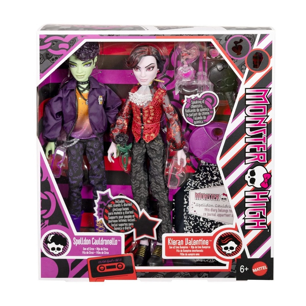 Mattel Monster High Dolls in Purple, Pink, Red, Green, Black
